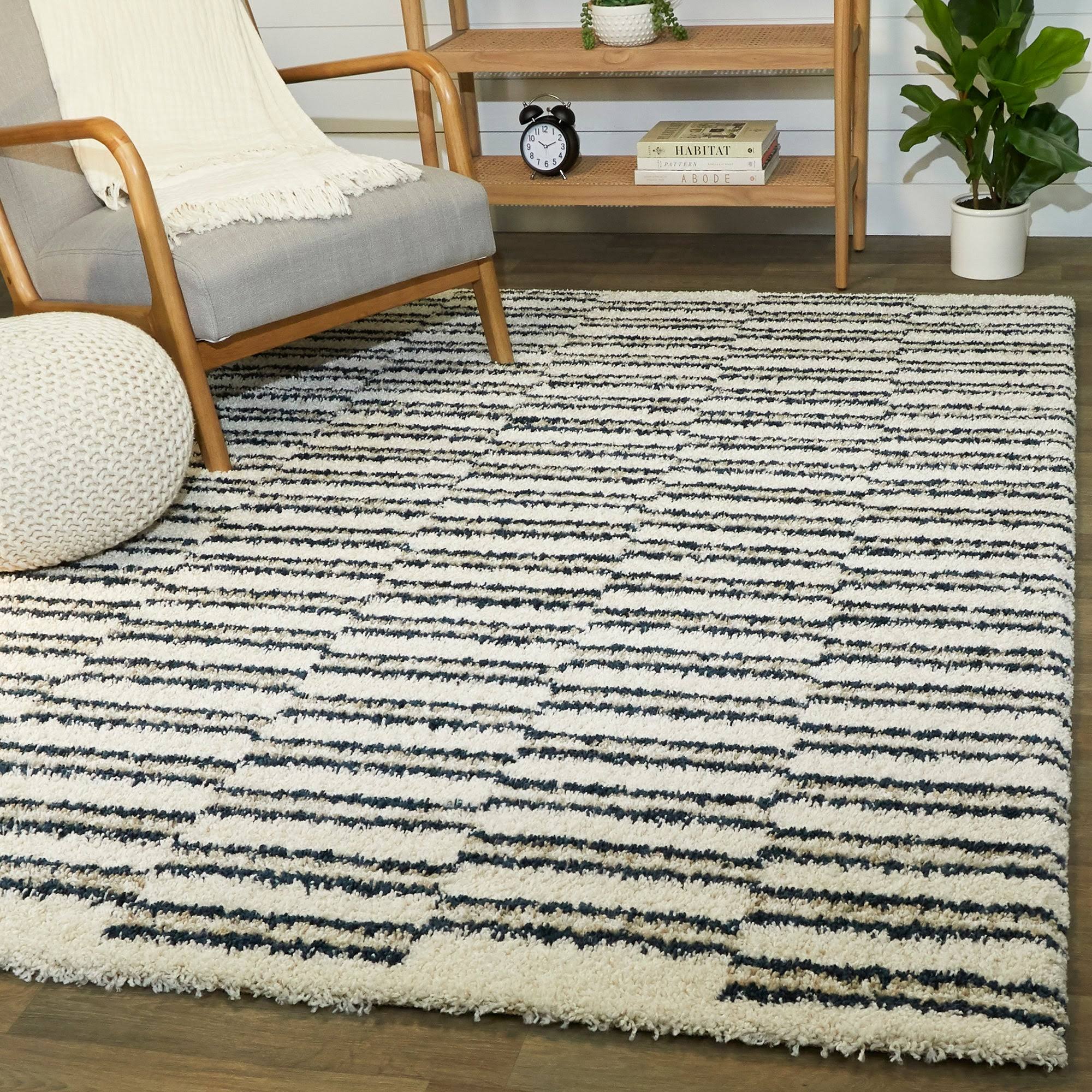 Forbes Modern Shag Area Rug - 7&10x22 x 10& - White