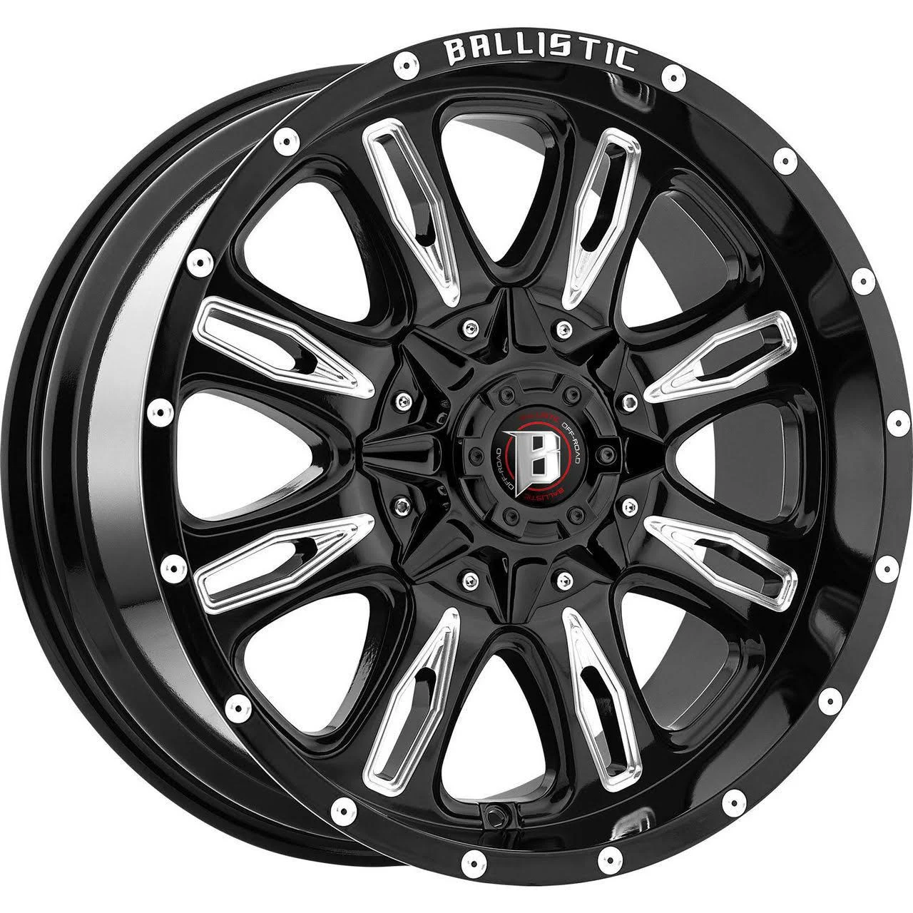 Ballistic 953890265+12GBX - 953 Scythe 18x22 Gloss Black with Milled Windows