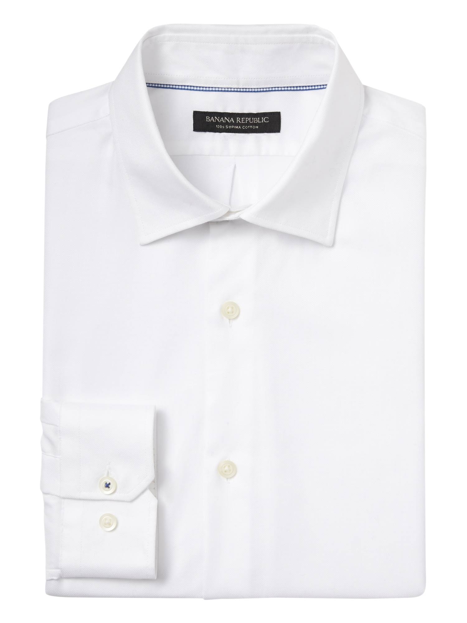 Banana Republic men's Standard-Fit Non-Iron Dress Shirt White Tall Size M