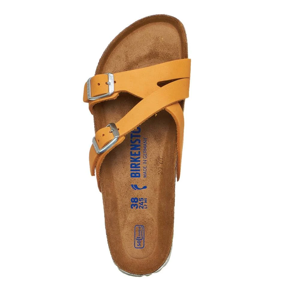 Birkenstock Yao Balance Nubuck Leather Apricot Two-Strap Sandals