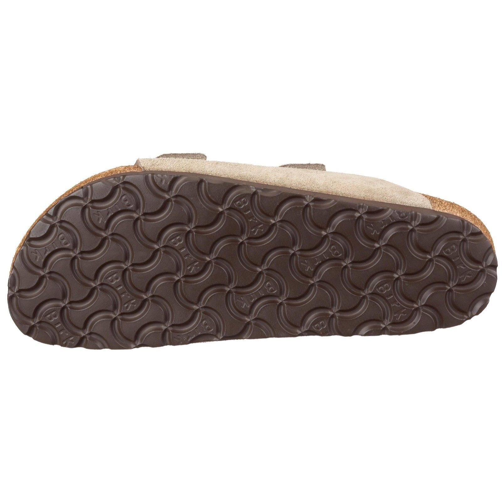 Birkenstock Arizona Leather Unisex Slide Sandal, Taupe Suede, 39