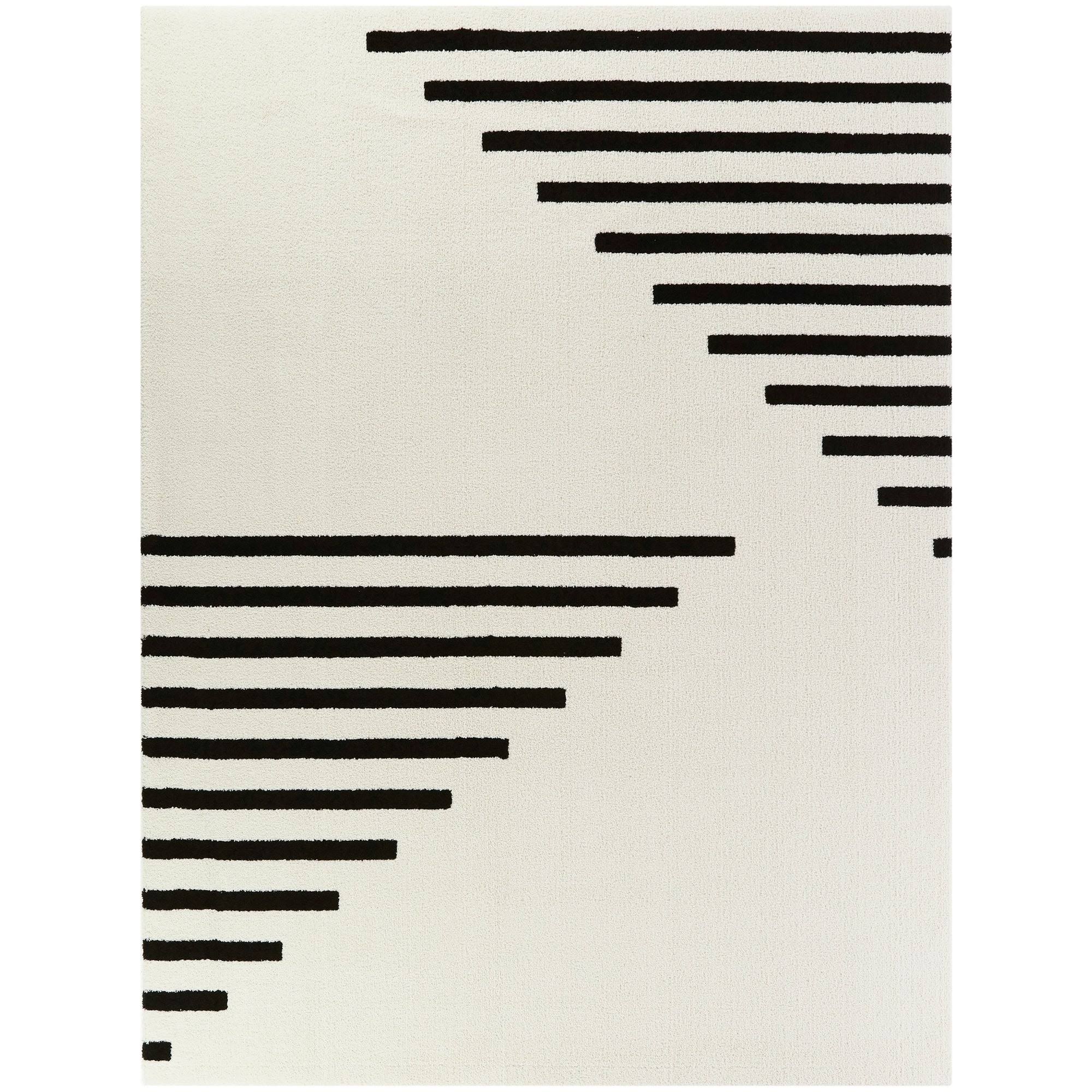 BALTA Walsh White 8 ft. x 10 ft. Modern Striped Area Rug