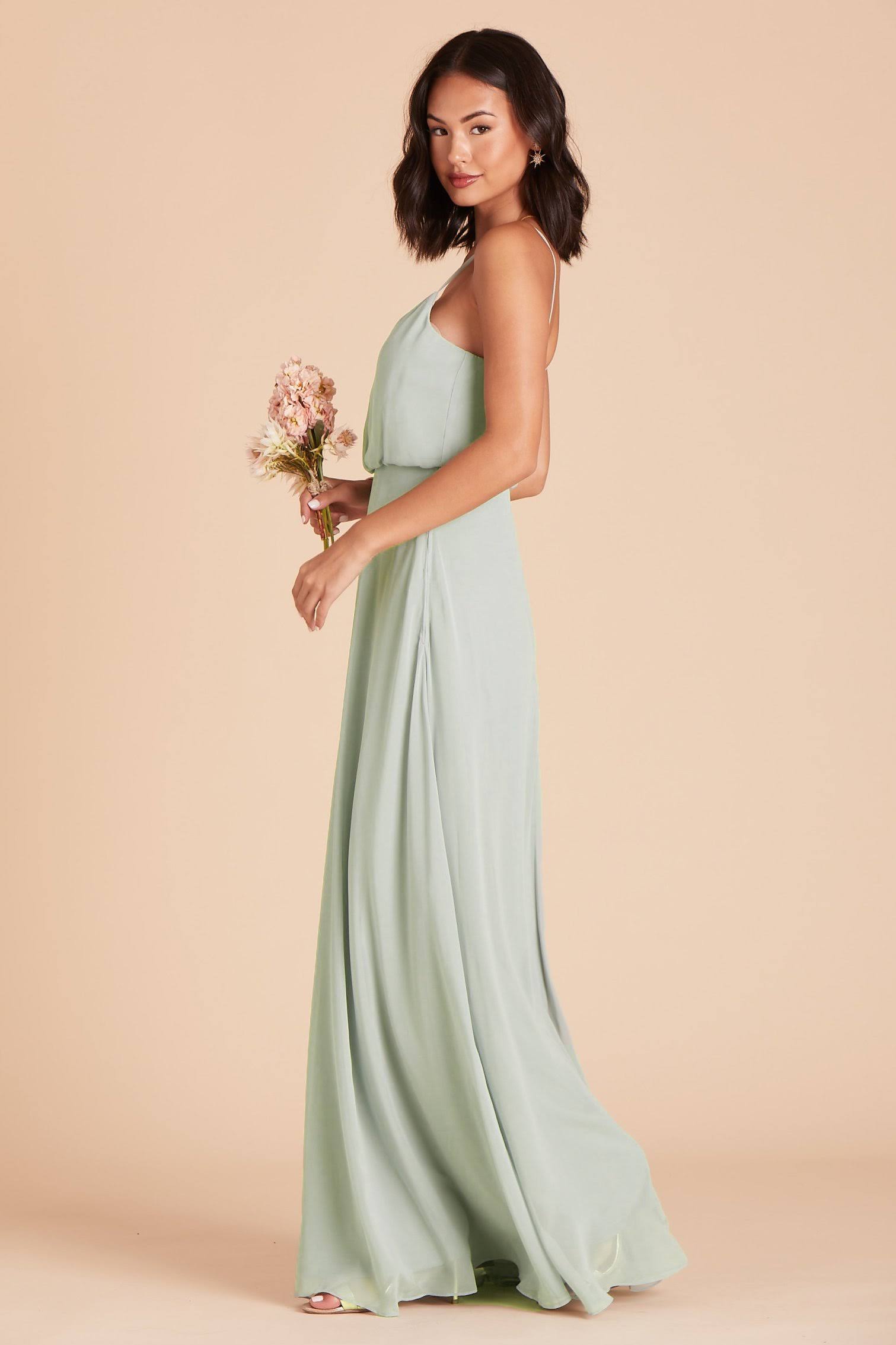 Birdy Grey Gwennie Chiffon Bridesmaid Dress in Sage S / Sage / No Slit