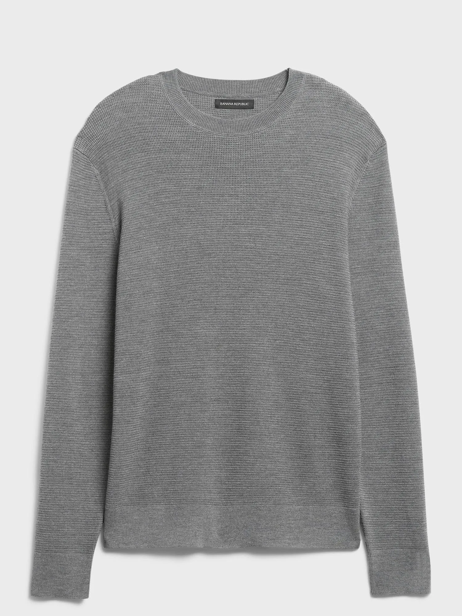 Banana Republic Men's Italian Merino Waffle-Knit Sweater Harbor Gray Tall Size XXL