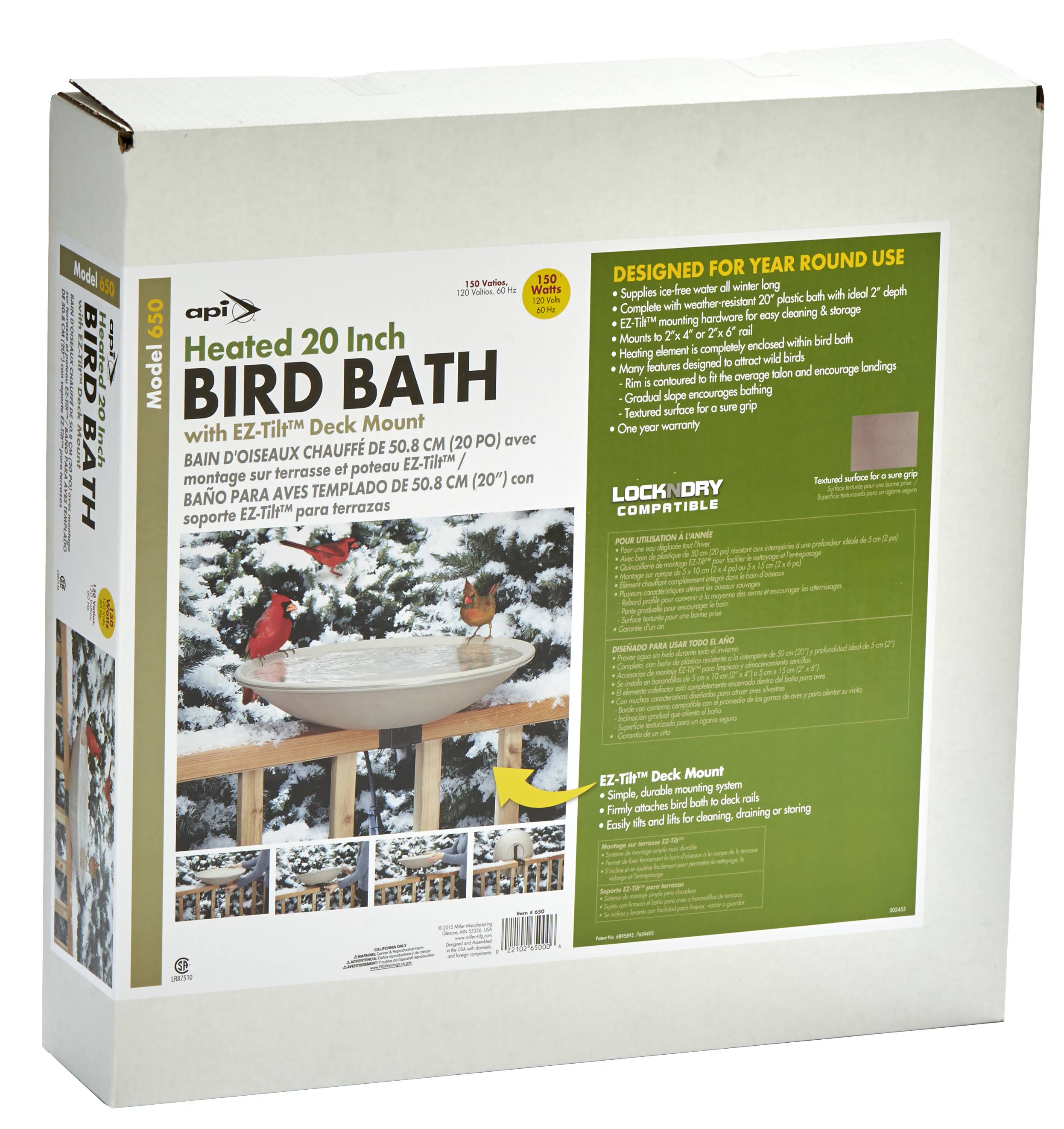 Allied Precision Deck Mounted Heated Bird Bath