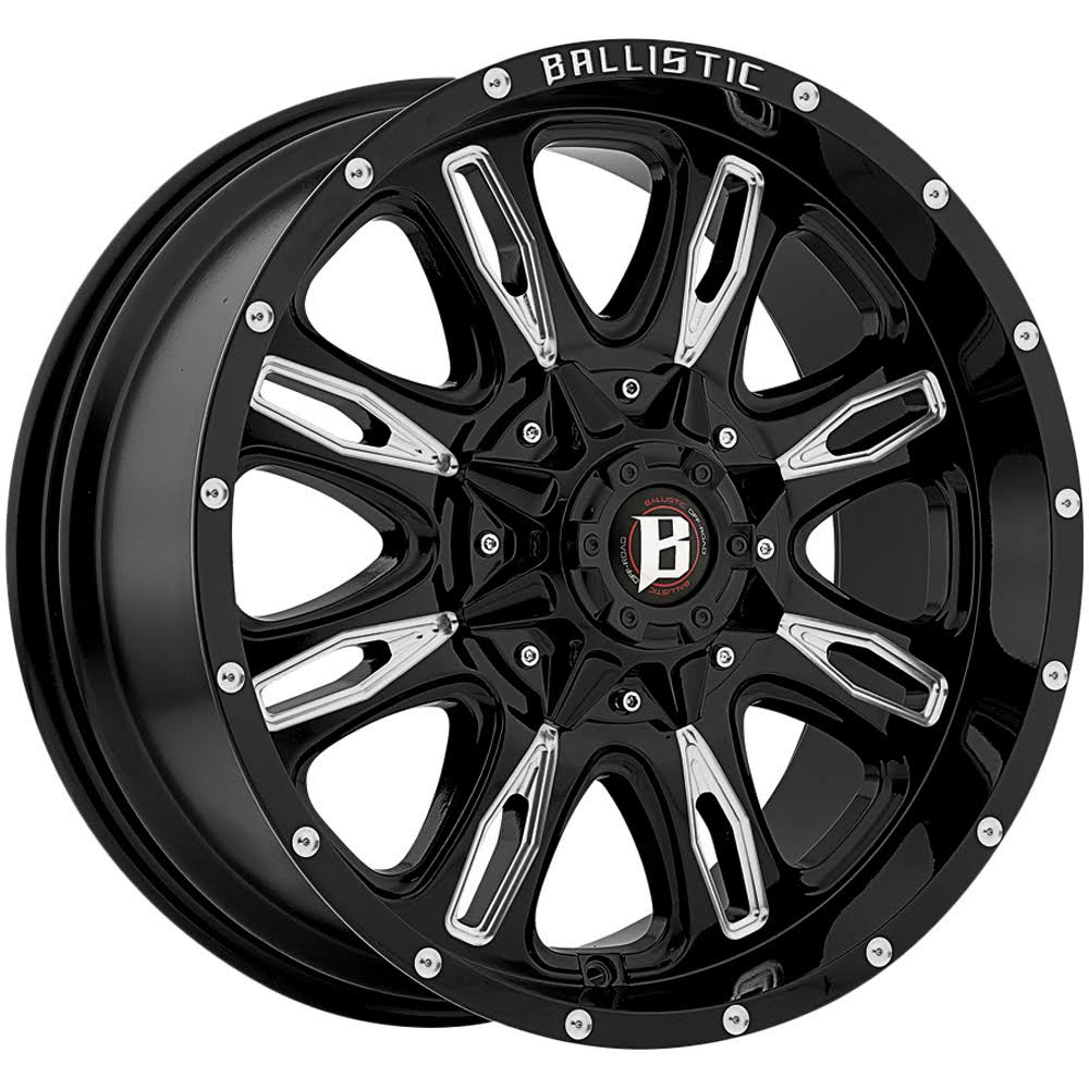 Ballistic Scythe 953 Wheel Rim 8x165.1 20x9 -12mm Gloss Black Milled