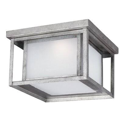 Breno LED Outdoor Flush Mount Fixture Finish: Weathered Pewter