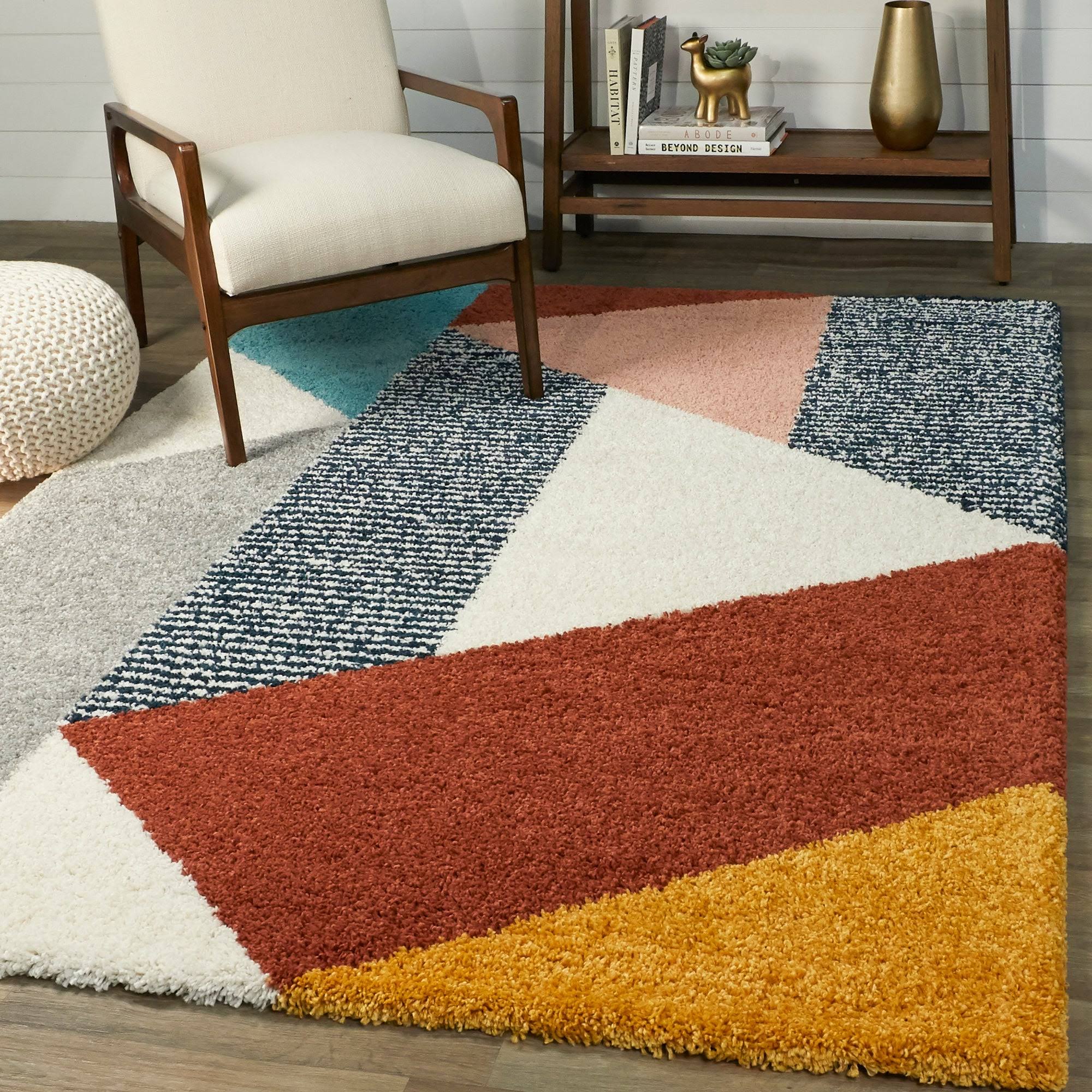 BALTA Merril Modern Berber Shag Mid Century Area Rug - 2&7x22 x 7& Runner - Burnt Orange