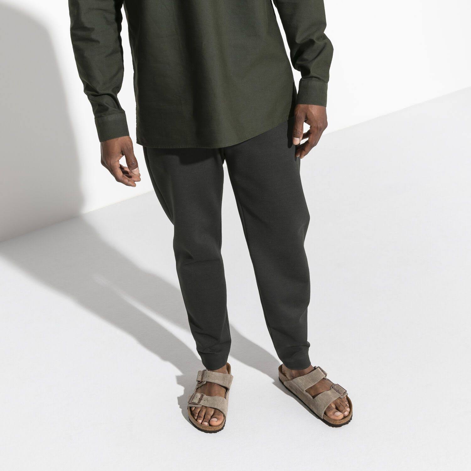 Birkenstock Arizona Leather Unisex Slide Sandal, Taupe Suede, 39