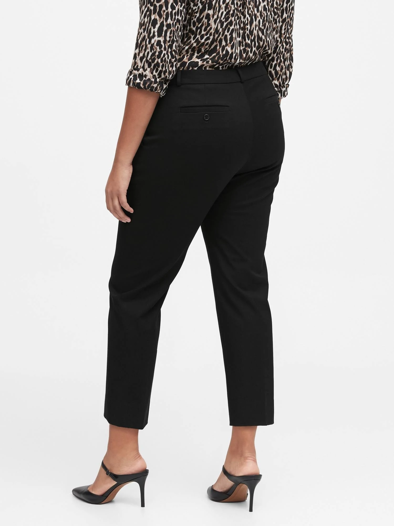 Banana Republic Women's Avery Straight-Fit Washable Bi-Stretch Pant Black Size 0 Regular