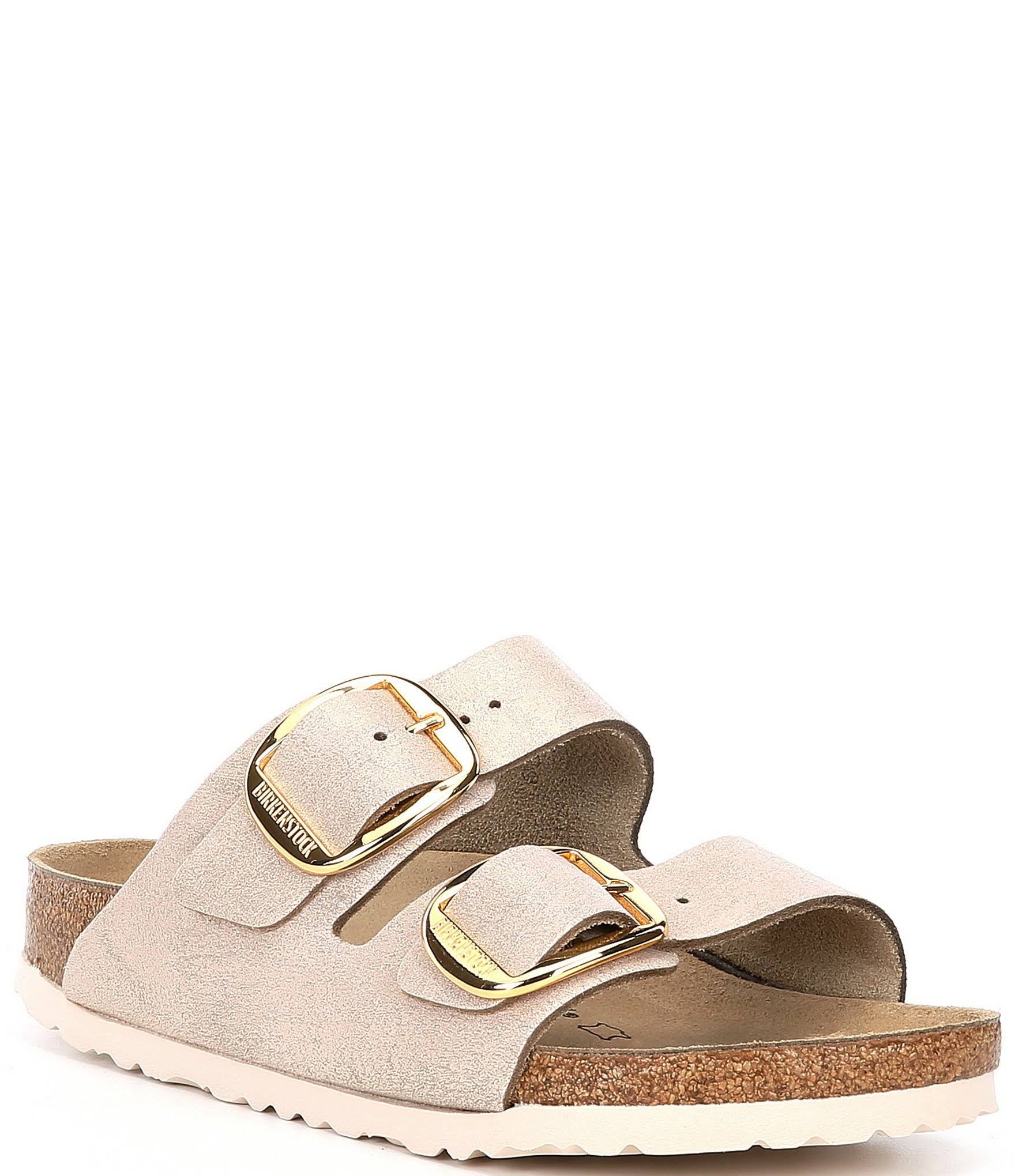 Women's Birkenstock Arizona Big Buckle Narrow Sandals - Washed Metallic Rose / 41