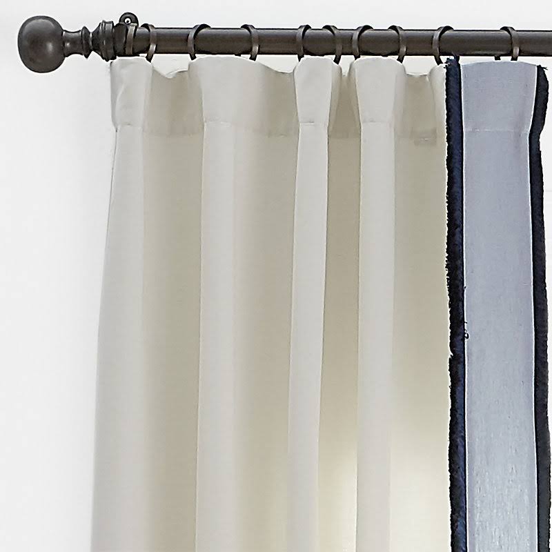 Set of 2 Bellport Fringed Drapery Panels Blue 108x22 - Ballard Designs