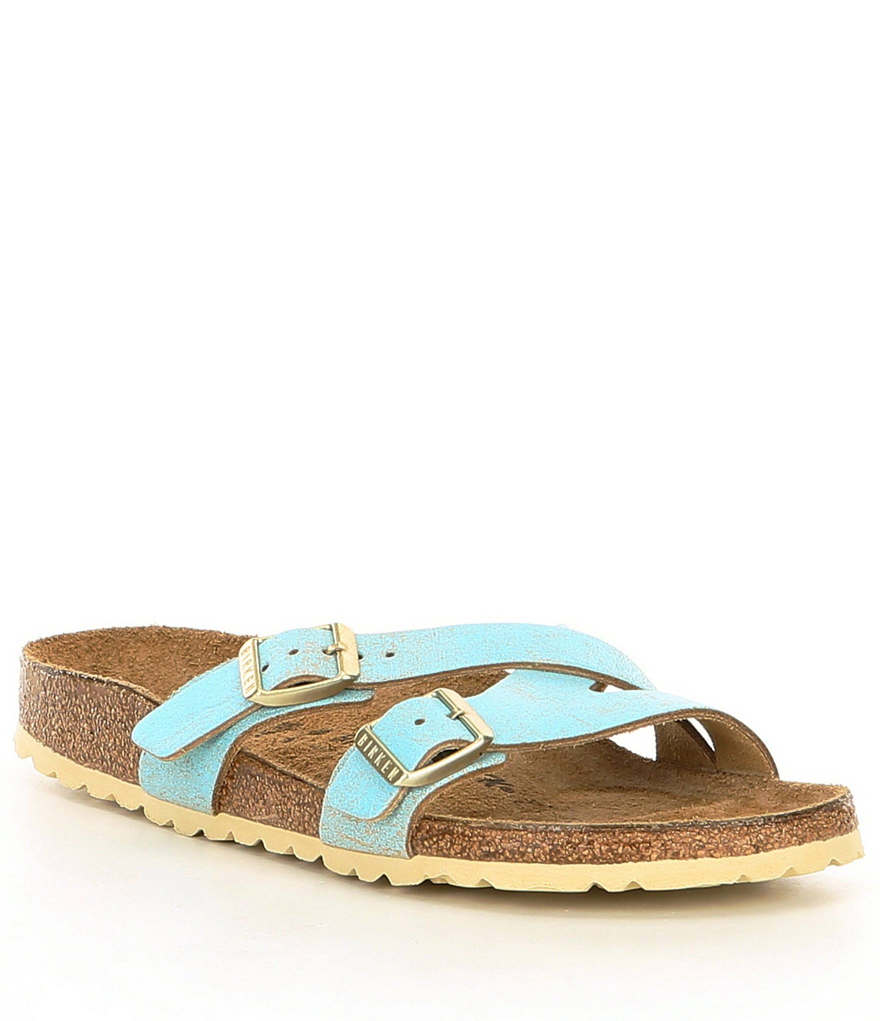 Birkenstock Yao Washed Metallic Washed Metallic Aqua / 42 / Narrow
