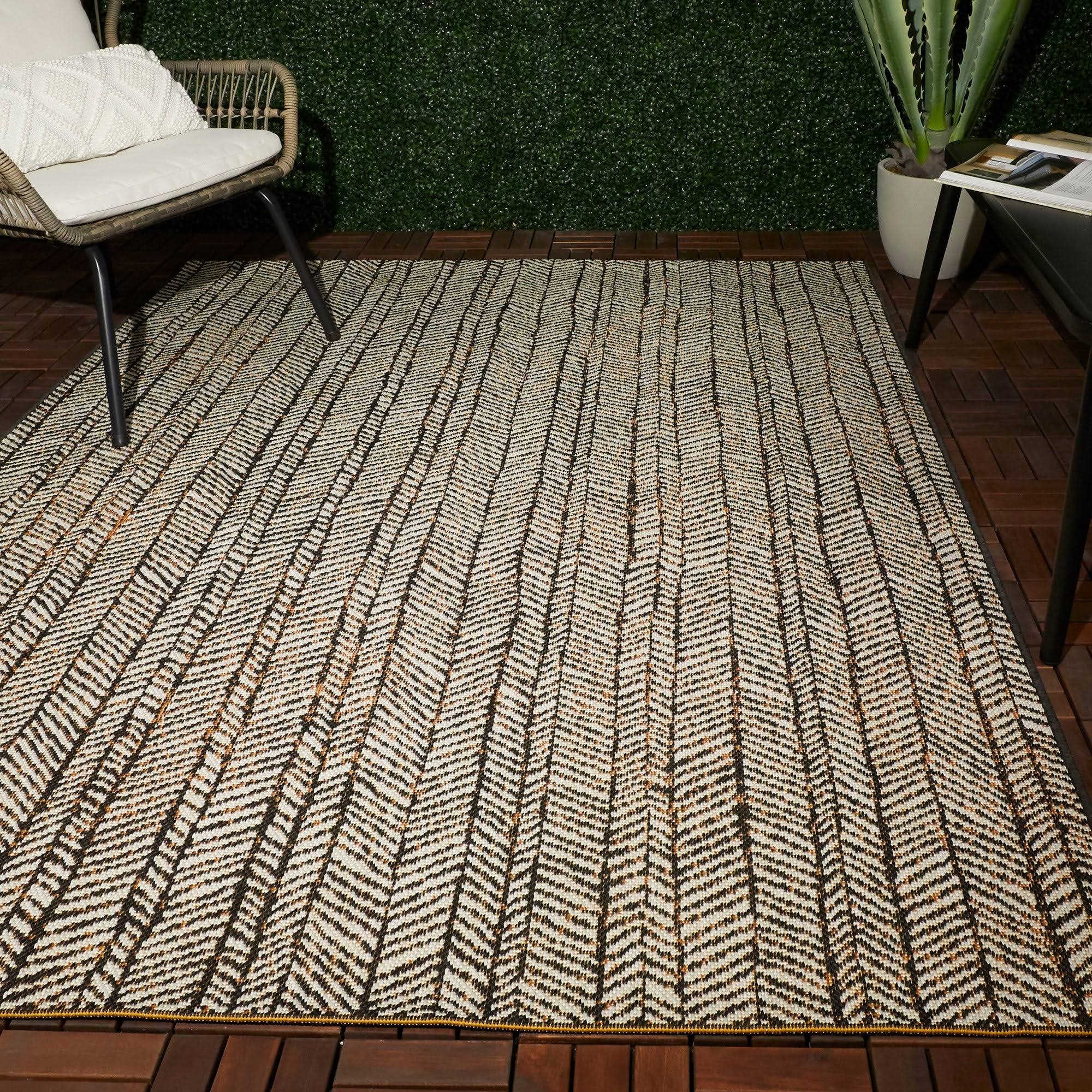 BALTA Yates Dark Brown 8 ft. x 10 ft. Contemporary Indoor/Outdoor Area Rug