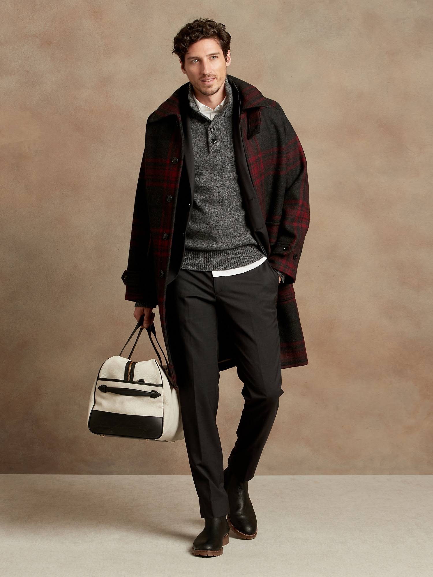 Banana Republic Men's Slim Solid Italian Wool Suit Pant Charcoal Size 34W 34L