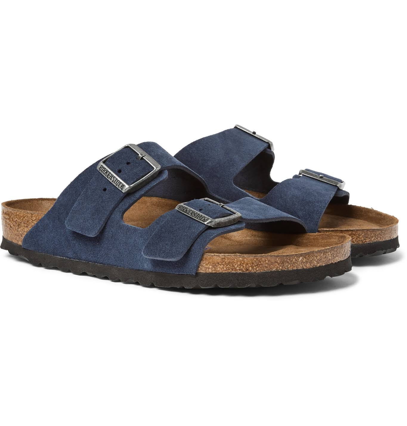 Birkenstock - Men - Arizona Suede Sandals blue - fabric, inner:fabric&rubber, sole:rubber:Upper: Fabric, Inner: Fabric &