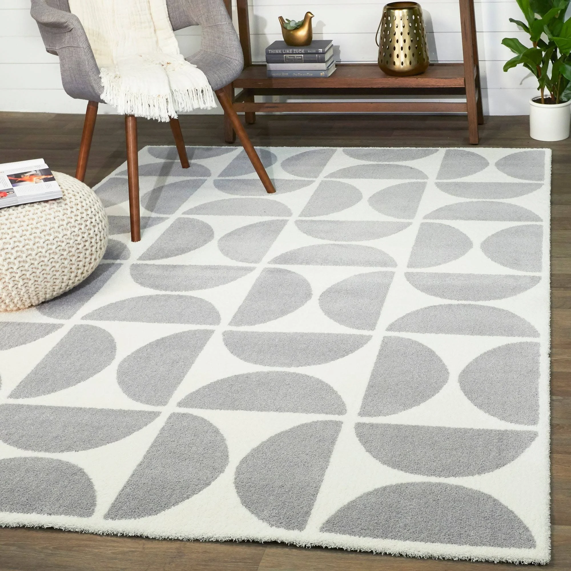 Balta Bartholdi White 8 ft. x 10 ft. Modern Geometric Area Rug