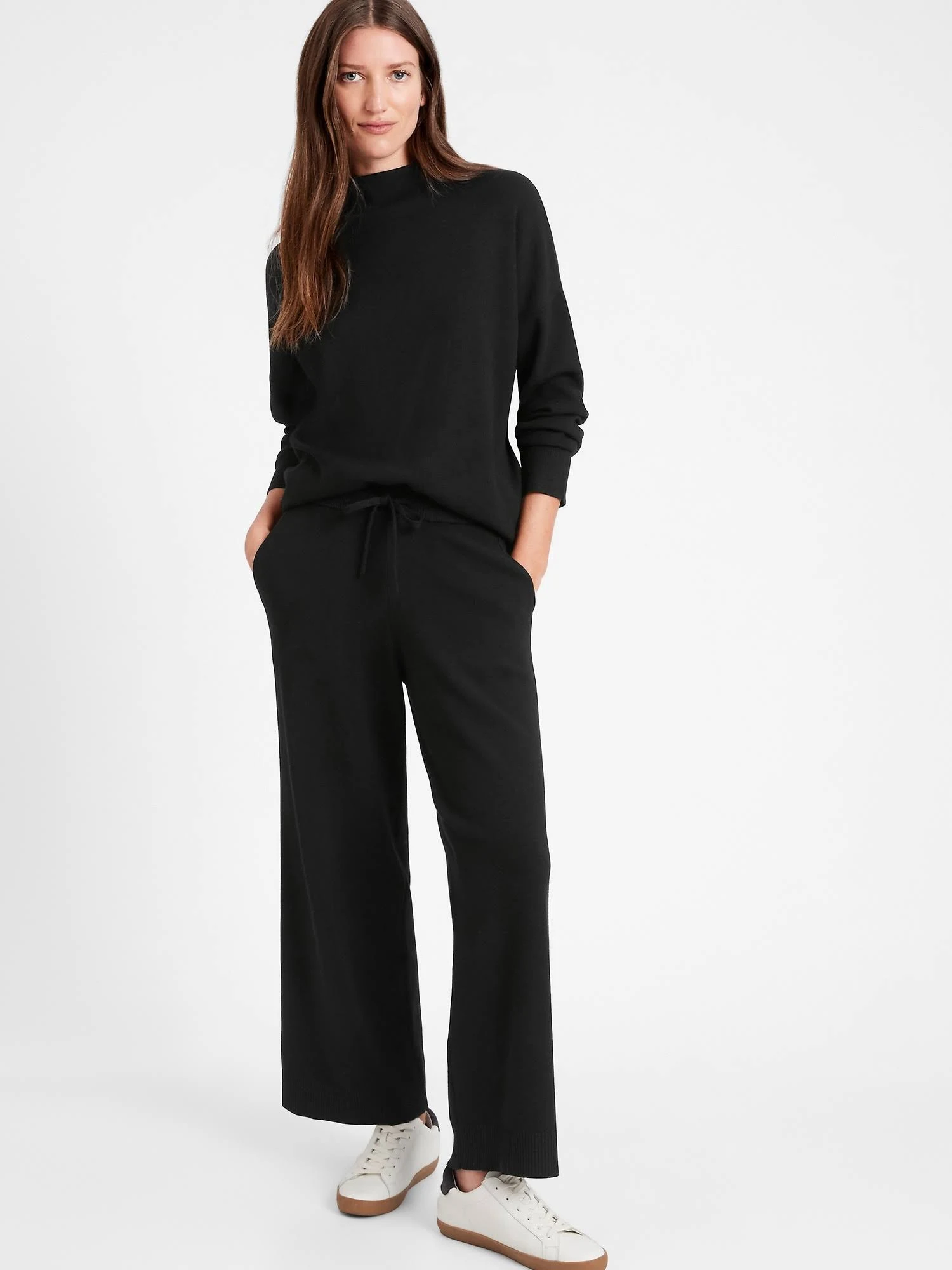 Banana Republic Women's Wide-Leg Sweater Pant Black Size S
