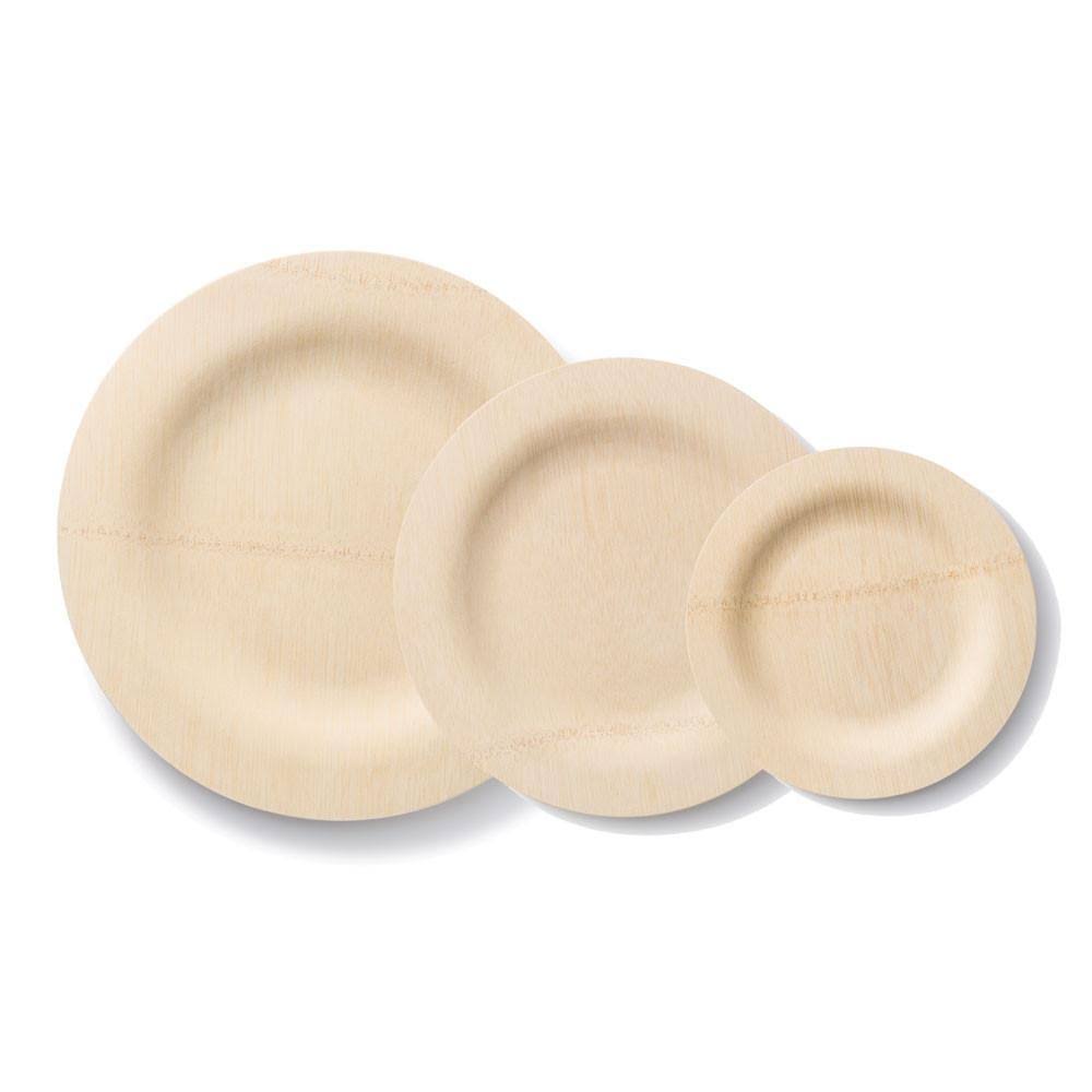 Bambu Veneerware 7in Bulk 100/cs Disposable Bamboo Plates