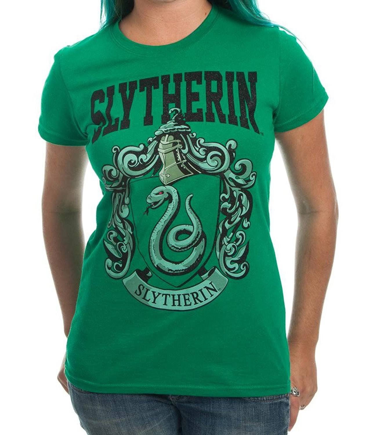 Harry Potter Slytherin House Juniors Green T-Shirt, Size: Medium
