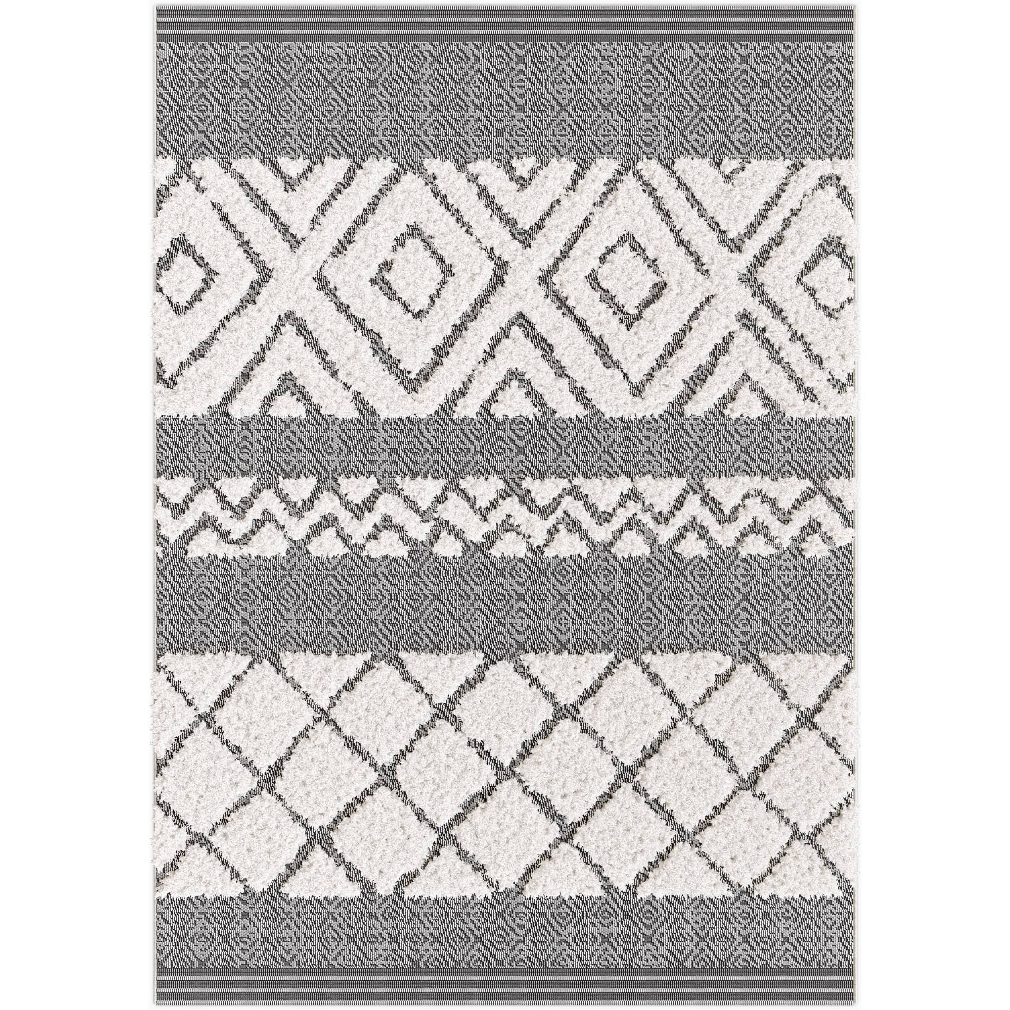 Carlyle Scandinavian Area Rug - 5&3x22 x 7& - White