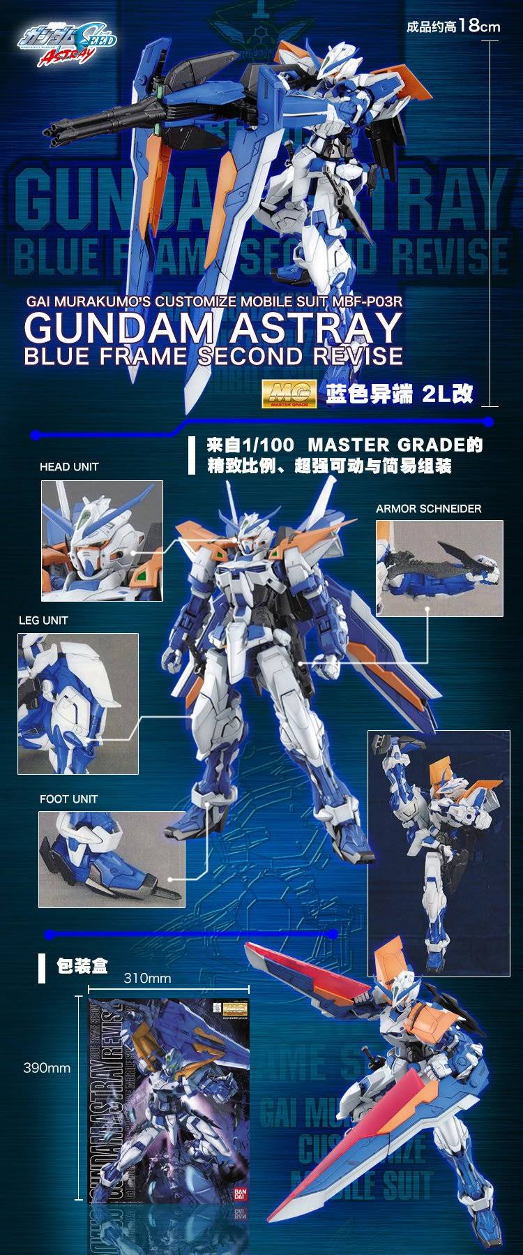 mg Gundam Astray Blue Frame Second Revise 1/100