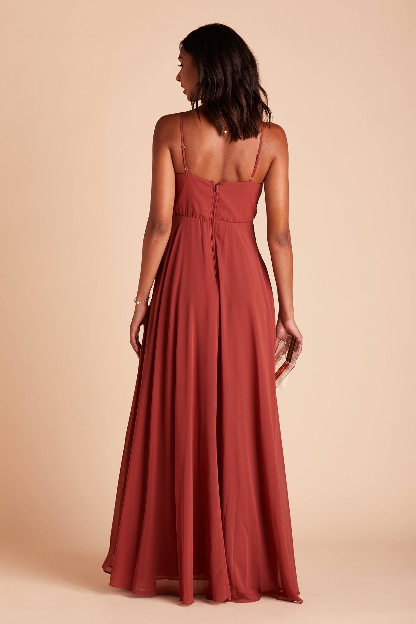 Birdy Grey Kaia Chiffon Bridesmaid Dress in Spice XL / Spice