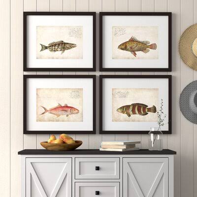 &Angler& 4 Piece Picture Frame Graphic Art Set