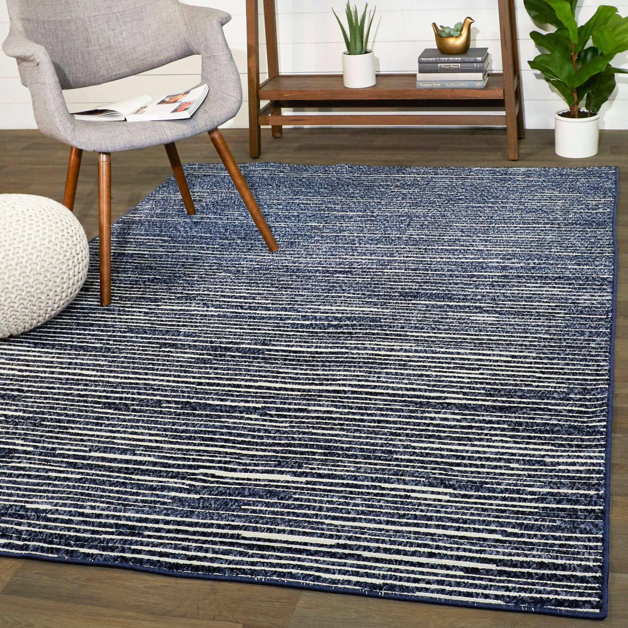 BALTA Lynne Blue 5 ft. x 7 ft. Flatweave Area Rug