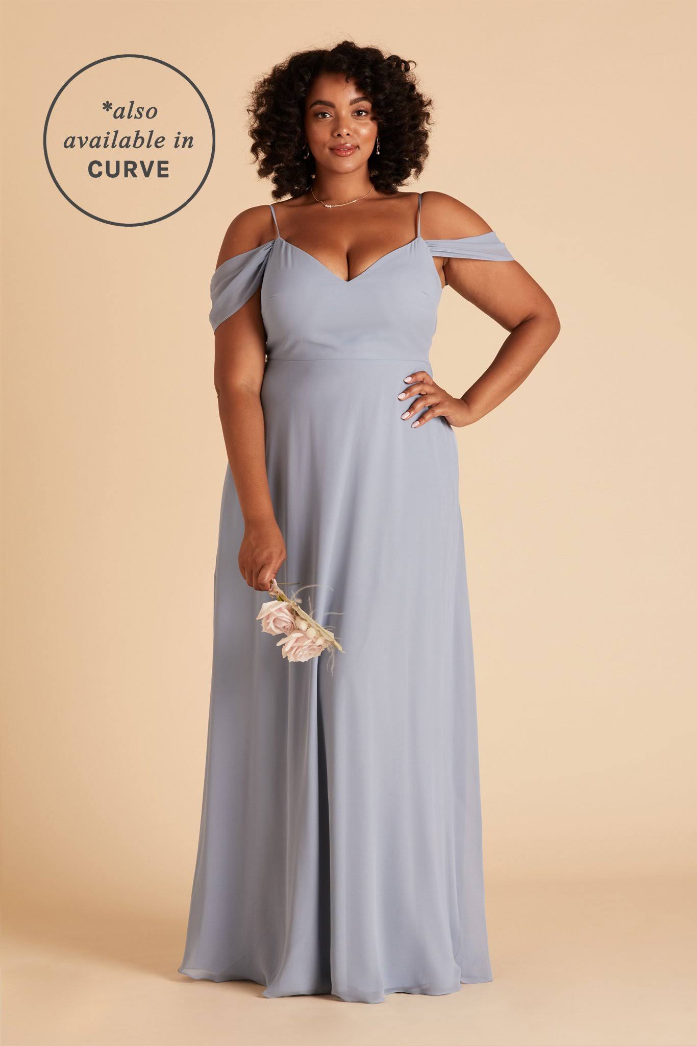 Birdy Grey Devin Convertible Chiffon Bridesmaid Dress in Dusty Blue M / Dusty Blue / No Slit