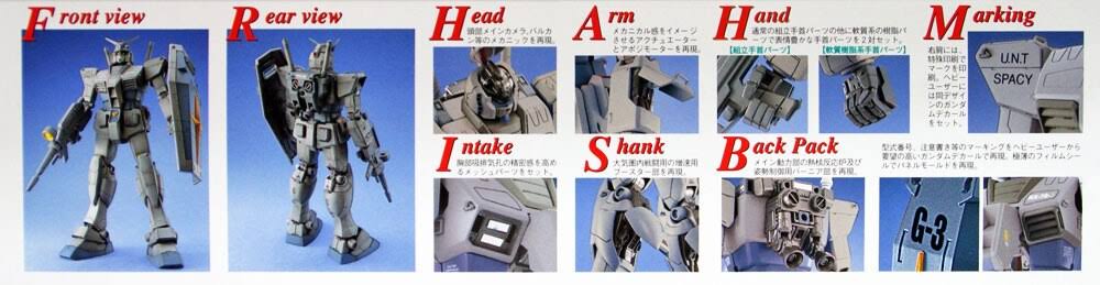 Bandai Toys mg 1/100 RX-78-3 G-3 Gundam Mobile Suit Gundam