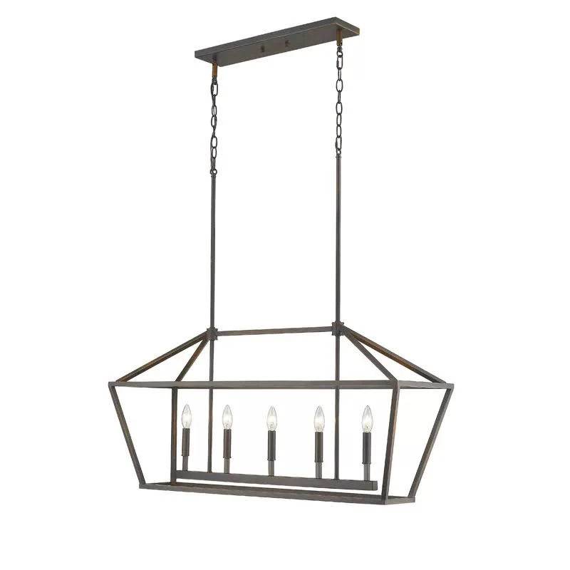 Finch 5 - Light Kitchen Island Linear Pendant Finish: Satin Nickel