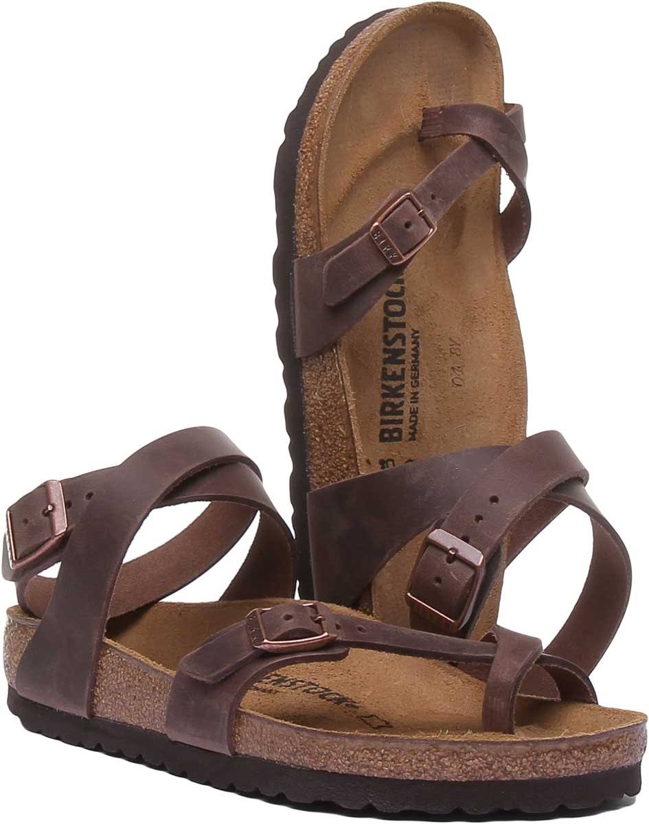 Birkenstock Yara Oiled Leather Habana Multi-Strap Sandals