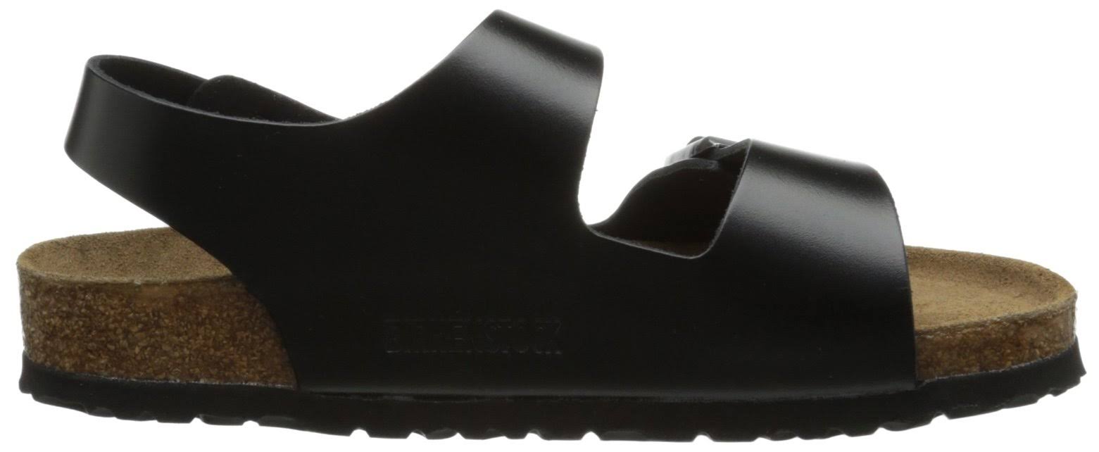 Birkenstock 234531: Milano Black Unisex Soft Footbed Leather Sandal (38 M EU)