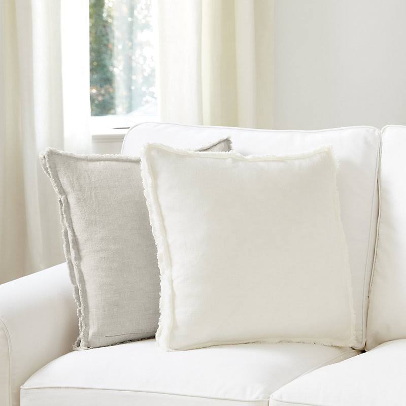 Laurel Frayed Box Edge Pillow Cover Natural - Ballard Designs