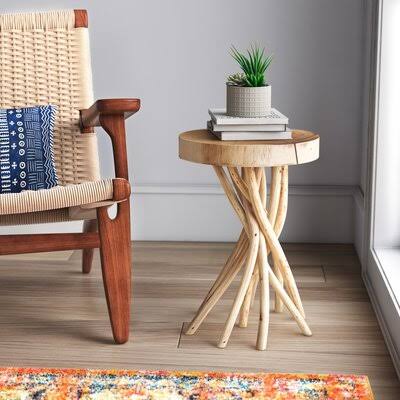 Mader Solid Wood Pedestal End Table Birch Lane Table Base Color: Natural