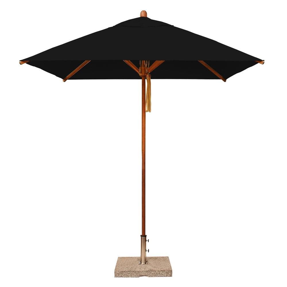 Bambrella SQ-L Levante 7-ft Square Bamboo Market Umbrella, Black
