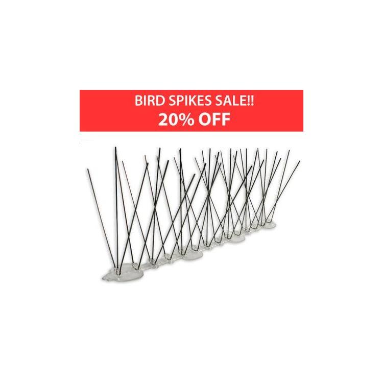 Extra Tall Stainless Steel Bird Spikes, 98 ft - Bird-X - ETS-98