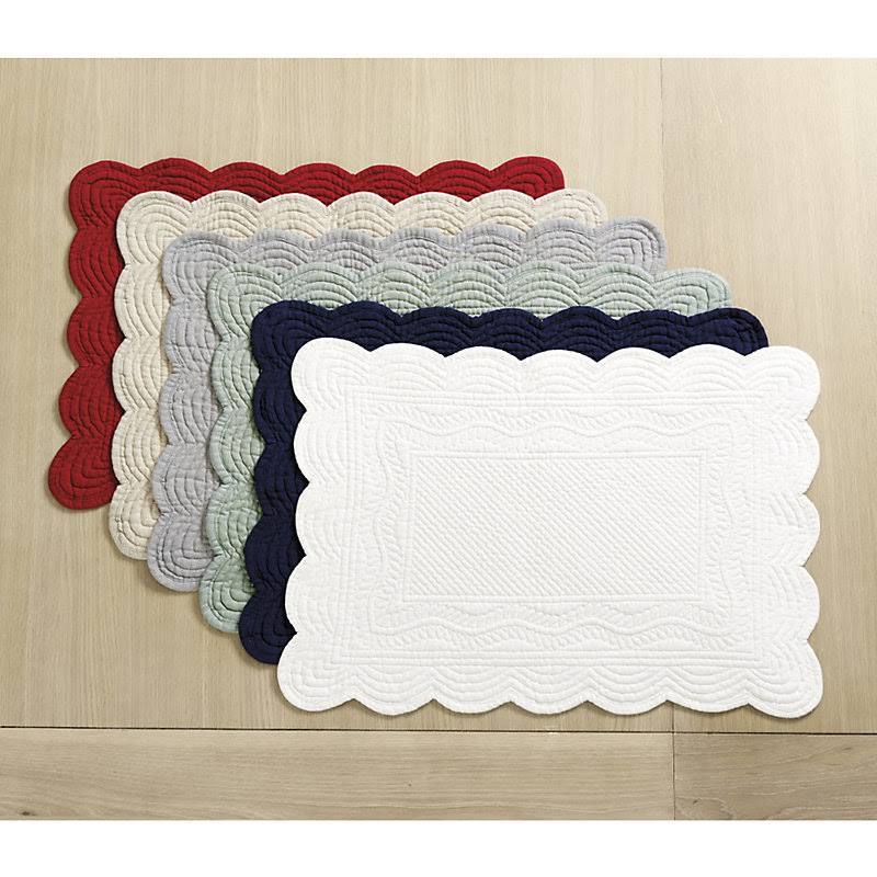 Set of 4 Marseille Rectangular Quilted Placemats White - Ballard Designs