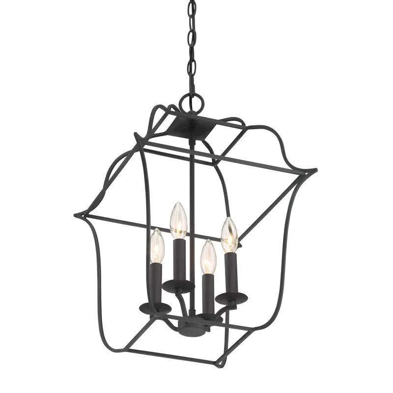 Chloe 4-Light Foyer Pendant Laurel Foundry Modern Farmhouse, Century Silver Leaf