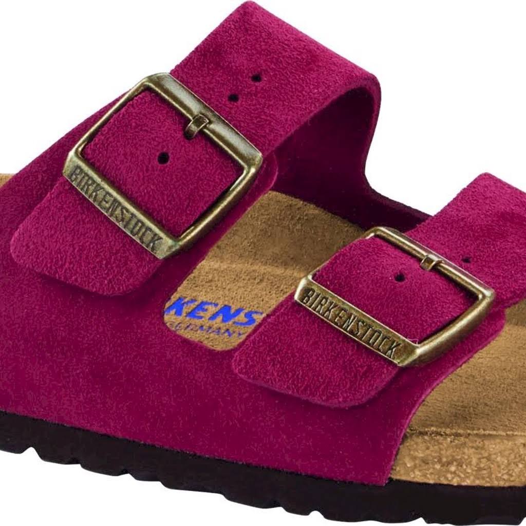 Birkenstock Arizona Soft Footbed Sandals - Antique Port Suede, Narrow - 38