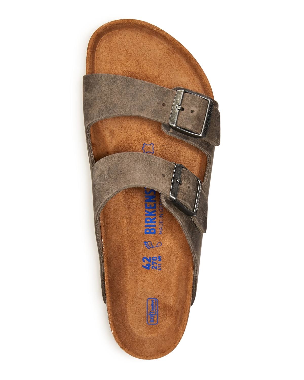 Birkenstock Arizona Soft Footbed (43 Iron Oiled Leather)