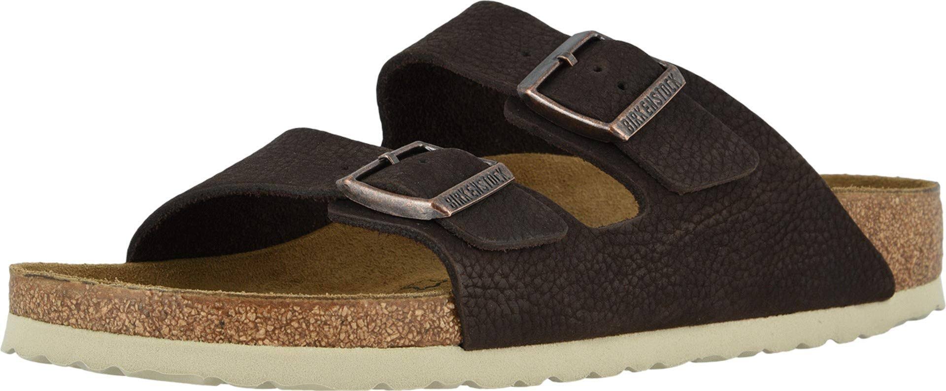 Birkenstock Men's Arizona Nubuck Leather Sandals - Soft Brown - 41