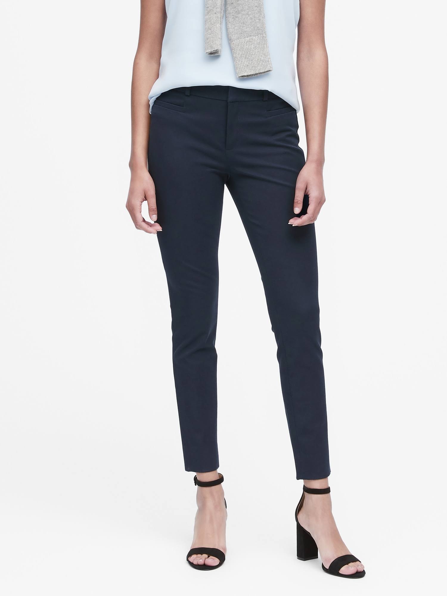 Banana Republic Women's Petite Modern Sloan Skinny-Fit Washable Pant Navy Petite Size 12