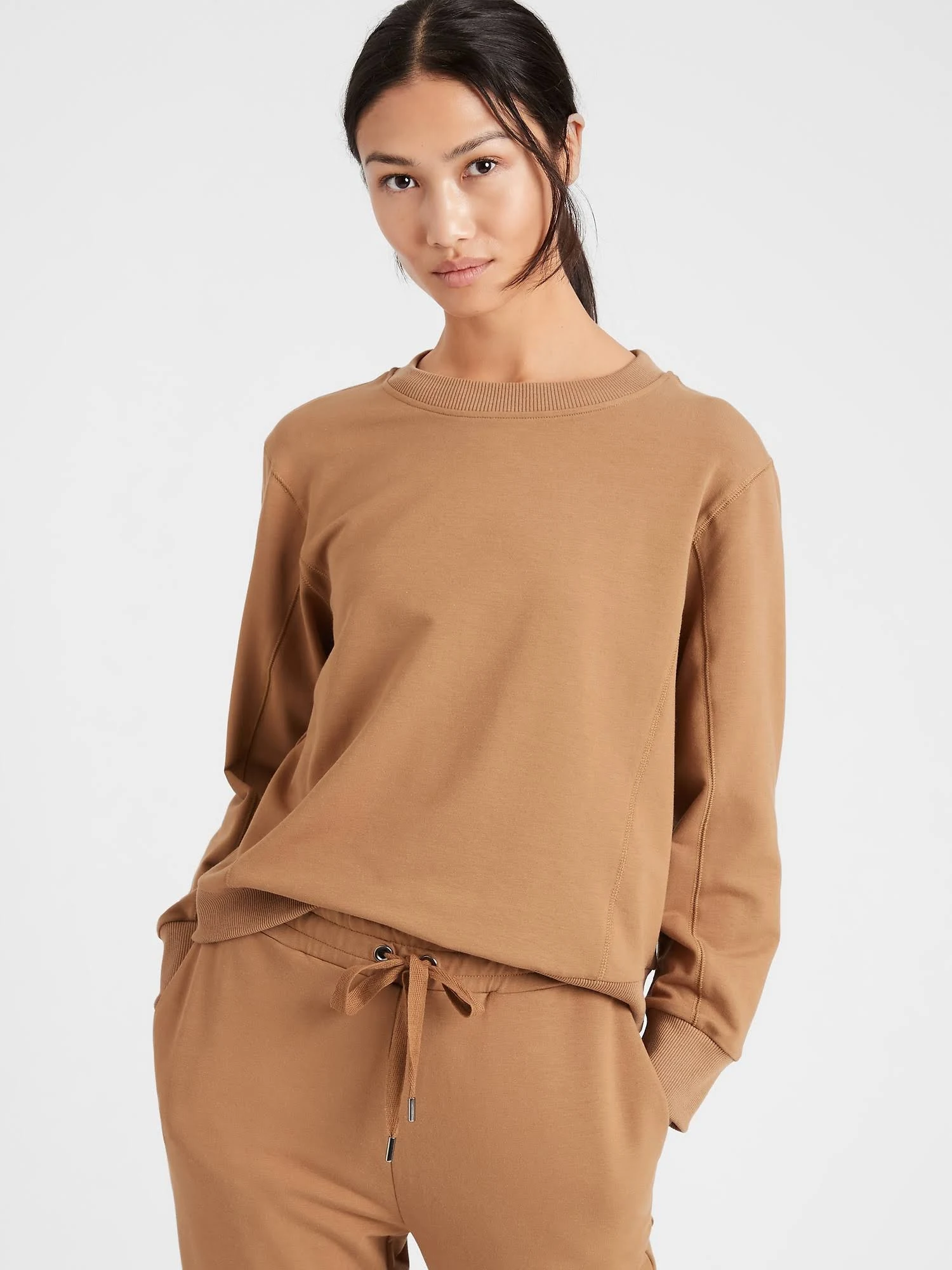 Banana Republic Women's French Terry Sweatshirt Dark Camel Size Xs