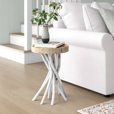 Mader Solid Wood Pedestal End Table Birch Lane Table Base Color: White