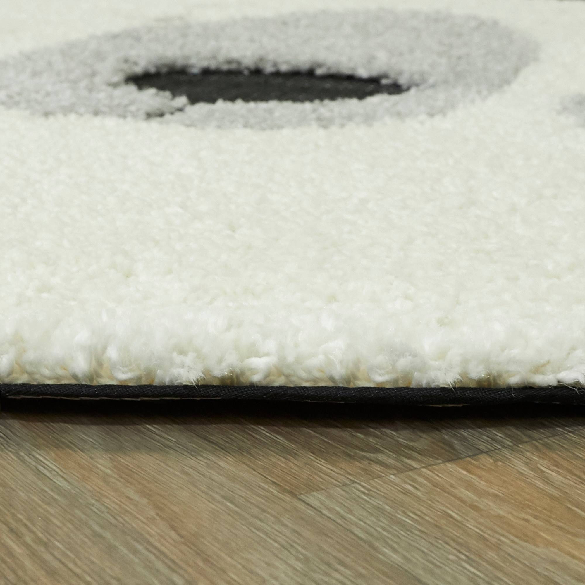 Mod-Tod Polar Bear Round Shag Kids Rug Animal Theme - 3&11x22 Round - White