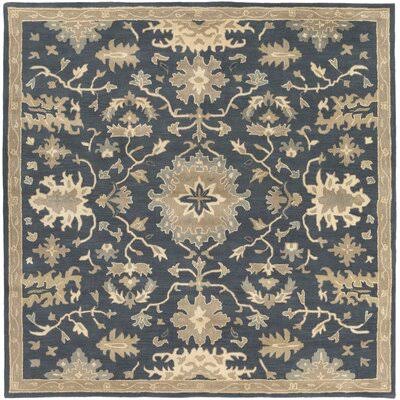 Charlton Home Willard Navy & Olive Area Rug Rug Size: Square 9&9x22