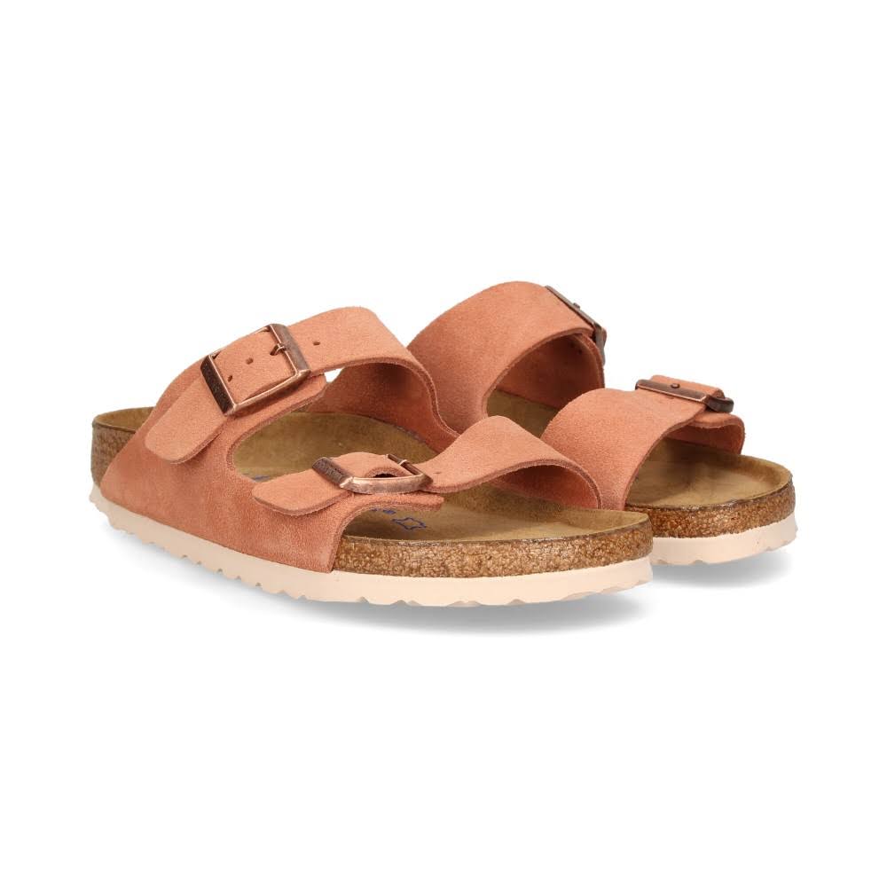 Birkenstock Arizona SFB Suede Double Strap Sandals - Red