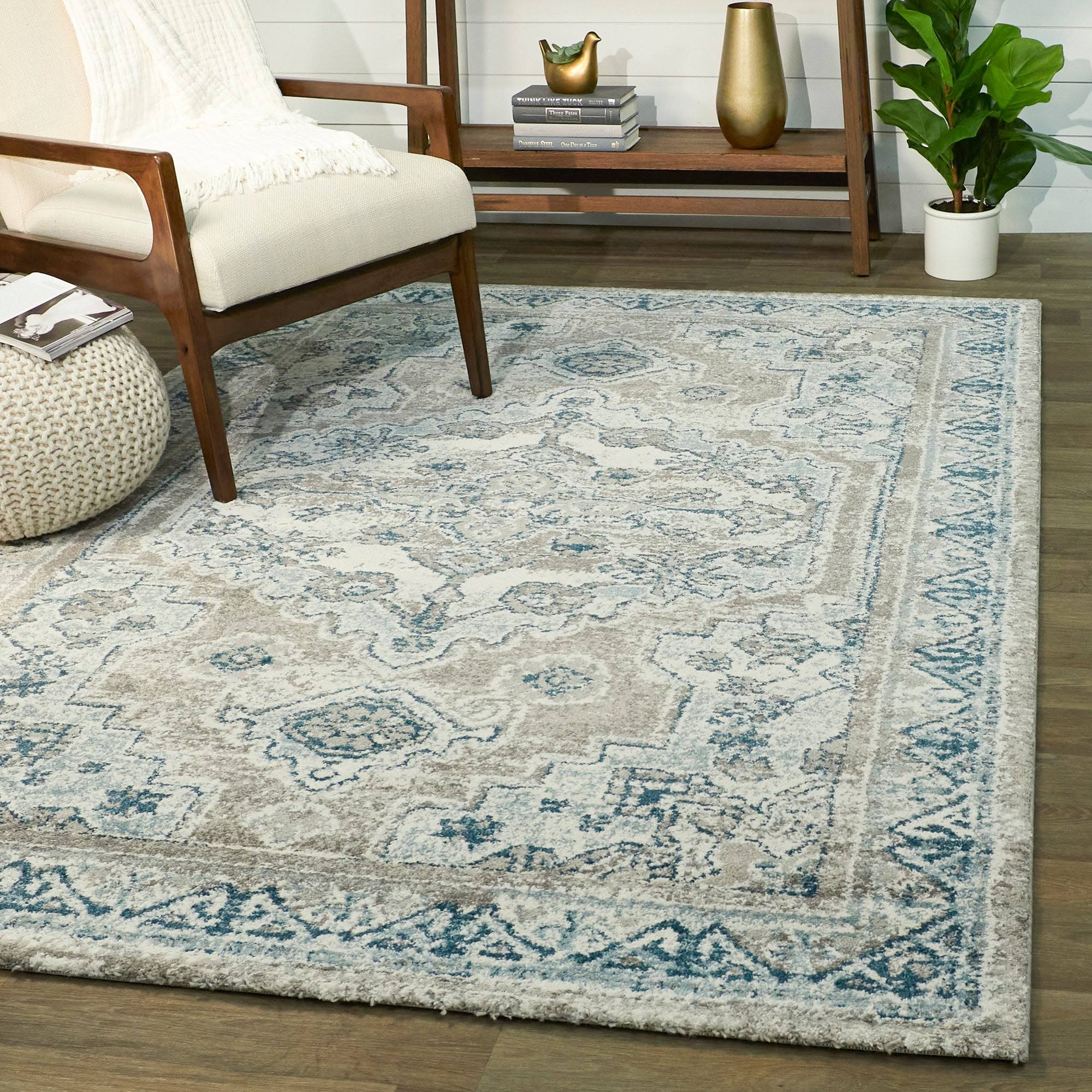 BALTA Lawson Light Blue 5 ft. x 7 ft. Traditional Persian Area Rug